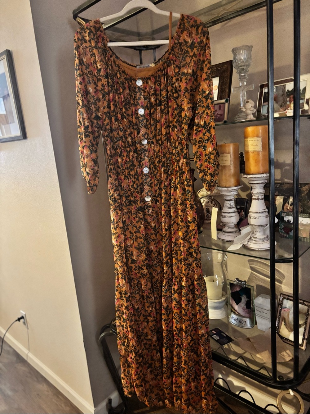 NWT Fall Maxi Dress w full body slip-dress underneath - Picture 3 of 3